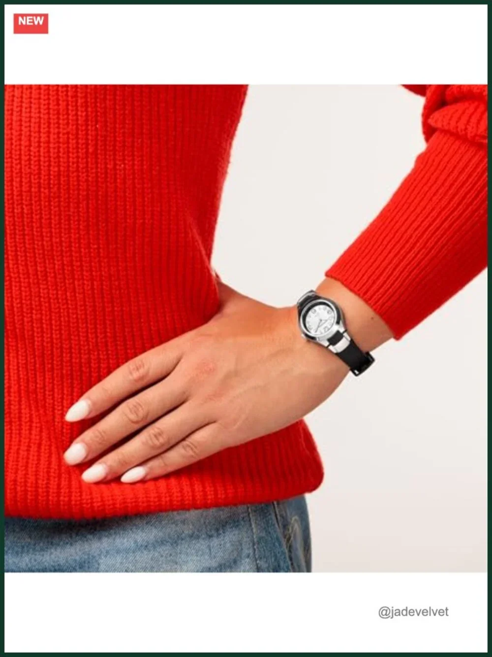 Easy to Read Resin Strap Watch with Luminous Hands, 100M Water Resistant